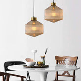 Rökgrå Geometrisk Glas LED Hänglampa