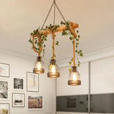 Lantlig Vintage Trä Taklampa Design