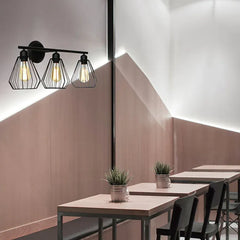 Trehövdade Järn Industriella Svarta Vägglampor