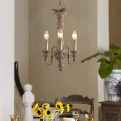 Ljuskrona Levande Ljus Vit Retro Restaurang Dekor