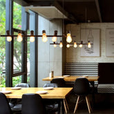 Lång Lampa Svart Industriell Taklampa