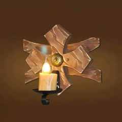 Seglande Lantern Trä Vintage Vägglampor