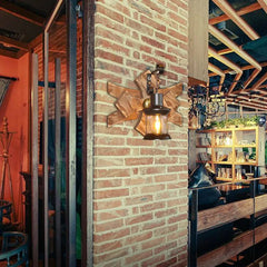 Seglande Lantern Trä Vintage Vägglampor