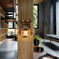 Fotogen Trä Vintage Vägglampor