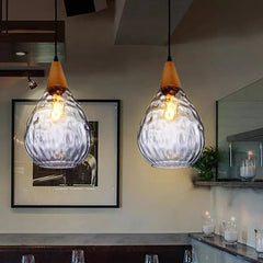 Tårdrop Färgat Glasskärm Vintage Hänglampa