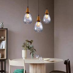 Tårdrop Färgat Glasskärm Vintage Hänglampa