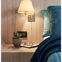 Vägglampa Svängbar Arm Vit Modern Enkel