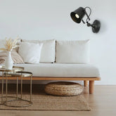 Adjustable Bucket-Shaped Black Minimalist Industrial Wall Light