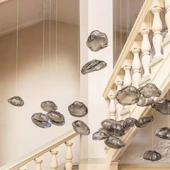 Oregelbunden Formad Glas Skärm Modern Hängande Lampa