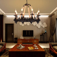 Krona Ljus Svart Vintage Taklampa