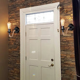 Svart Vintage Enkel Naken Lampa Rep Vägglampa