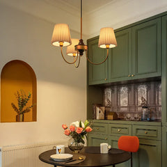 Tyg lampskärm vintage LED Kristallkrona