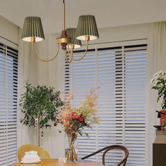 Tyg lampskärm vintage LED Kristallkrona