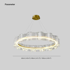 Vågig Ring Guld LED Hänglampa