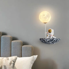 Astronaut Dekoration Barns Sovrums Vägglampor