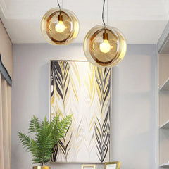 Färgglad Cirkulär Glas Skärm Modern Taklampa Design