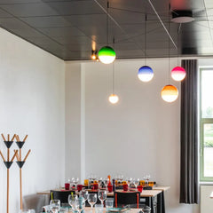 Färgglad Sfärisk Glasskärm Modern Hänglampa
