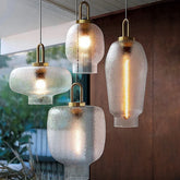 Oregelbunden Formad Klar Glas Vintage Taklampa Design