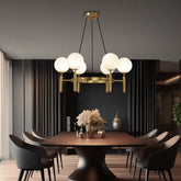 Växtsfärisk Lampskärm Glas Guld Ljuskrona