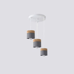 Färgglada Cylindrar Modern Träpendellampa