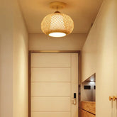 Trapezformad Lykt Rattan Taklampa