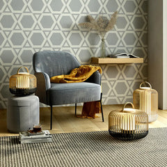 Rustik Bambuhandtag Lantern Utomhus Golvlampa