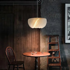 Vit Spiralmönster Konstnärlig Hänglampa