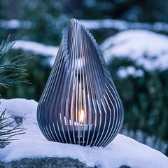 Svart Vattendroppsdesign Metallremsa Dekorativ Golvlampa