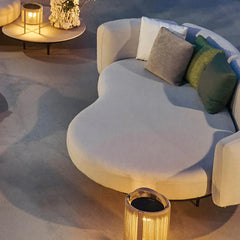 Svart Metallram Bärbar Uppladdningsbar Utomhus Golvlampa