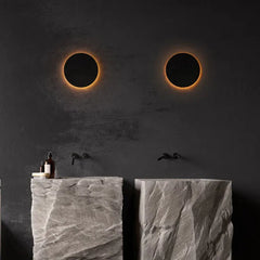 Cirkulär Svart Utomhus LED Vägglampa