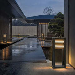 Lamell Cuboid Solcell Utomhus Golvlampa