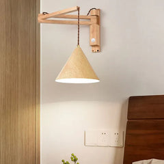 Trä Kon Justerbar Sovrums Vägglampor