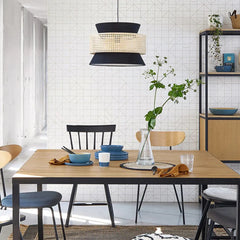 Två-Lagers Rotting Cylindrisk Hänglampa