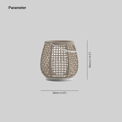 Vävd Stil Bärbar Svart Lyktgolvlampa