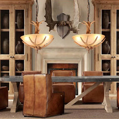 Horninspirerad Design Rustik Trä Vintage Ljuskrona