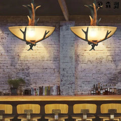 Horninspirerad Design Rustik Trä Vintage Ljuskrona