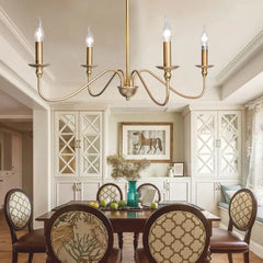 Ljuskrona Svart Smide Retro Landsbygd Stil Ljus