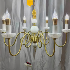 Ljuskrona Vit Vintage Kandelaber Hängande