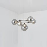 Ringformad Minimalistisk Ljuskrona Med Flera Glaskulor
