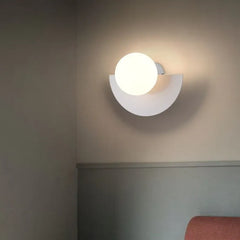 Svart Halvcirkel Modern Minimalistisk Design Vägglampa