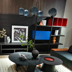 Svart Metallram Grå Glaskula Ljuskrona