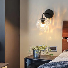 Transparent Glas Sfärisk Sovrum Vägglampor