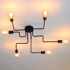 Taklampa Mattrum Svart Industriell Retro Inredning