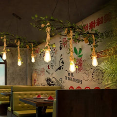 Järn Ring Hamprep Svart Industriell Taklampa