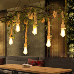 Järn Ring Hamprep Svart Industriell Taklampa