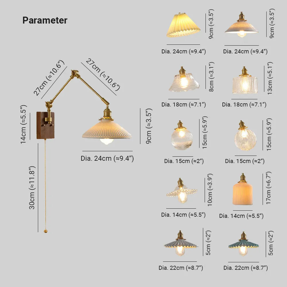 Keramik Vintage Plug-in Vägglampor 