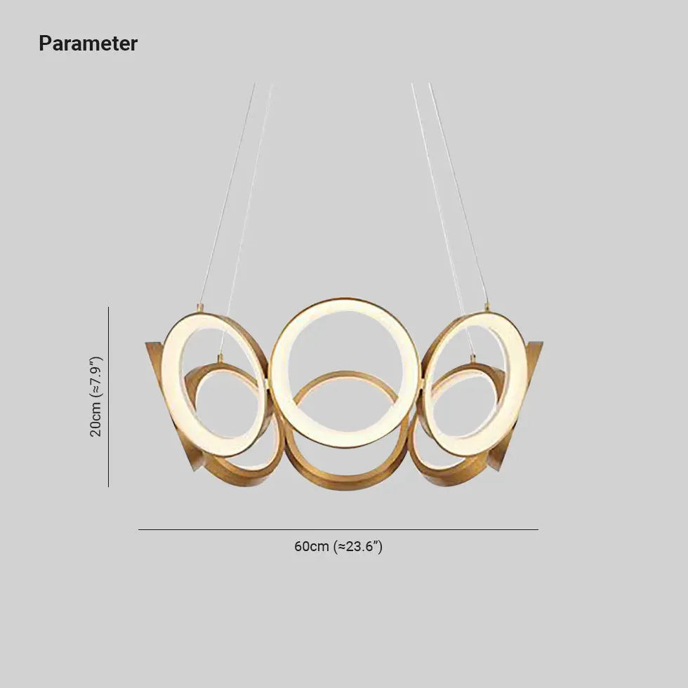 Ringformad Petaldesign Guld LED Taklampa