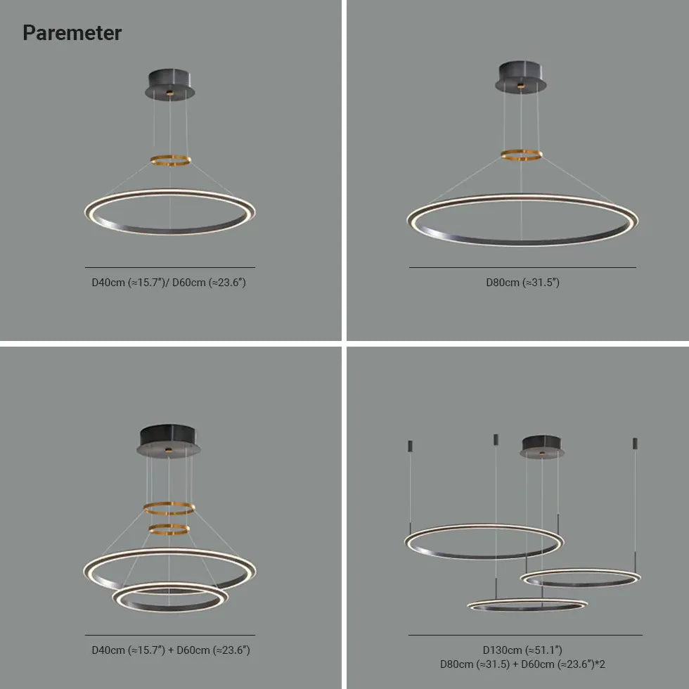 Enkel Ringdesign Tunn Tråd Modern LED Hängande Lampa 