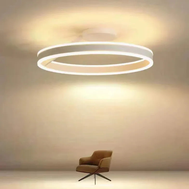 Svart Rund Minimalistisk LED Taklampa 