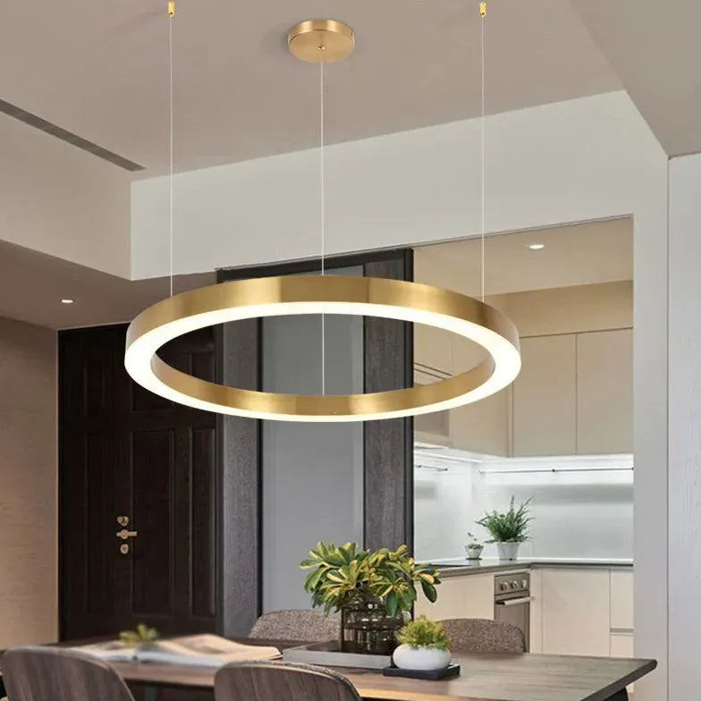 Flerring Guld Enkel Modern LED Taklampa Design 